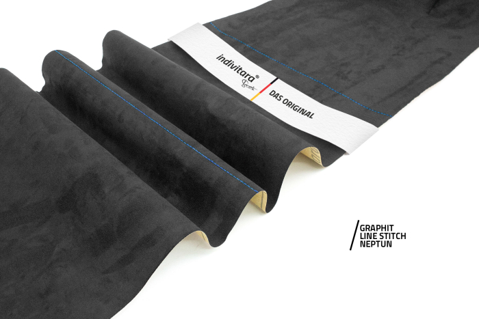 indivitara® Premium Stitch - selbstklebender Mikrofaserstoff Premium mit echten Nähten - Meterware - verschiedene Farben